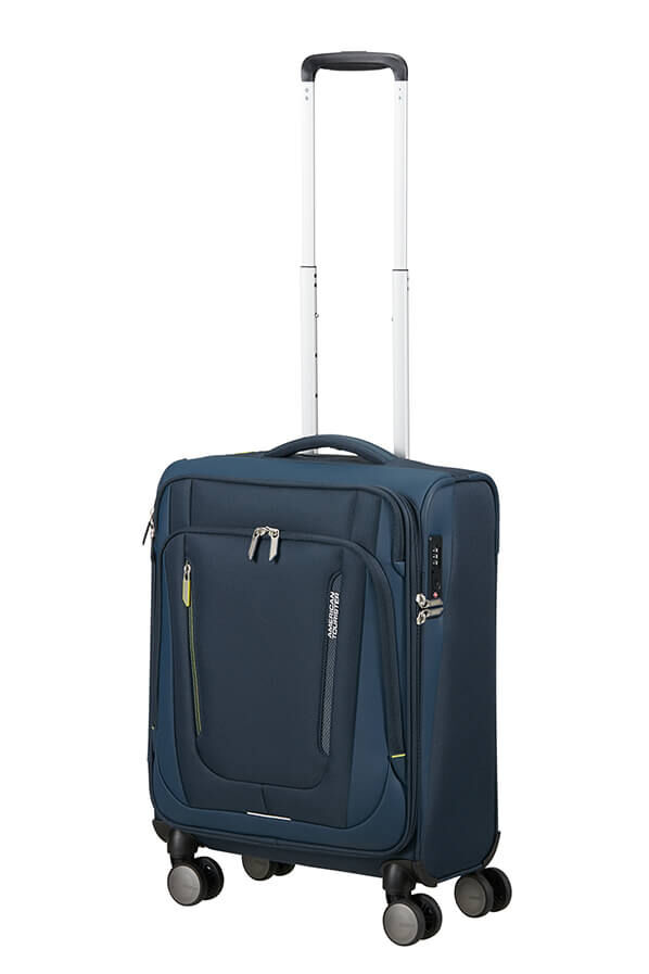 American Tourister Wanderlite Spinner TSA S  Bleu marine fonc&eacute;