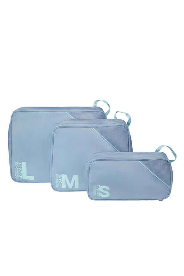 Packing Cubes Set de 3 organisateurs de bagages | American Tourister American Tourist. Ta Packing Cubes S/M/L  Stone Blue/Blue