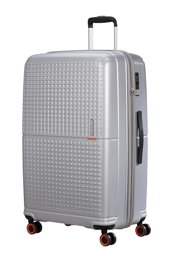 American Tourister Geopop Spinner 77/28 Tsa. 77cm  Argent m&eacute;tal