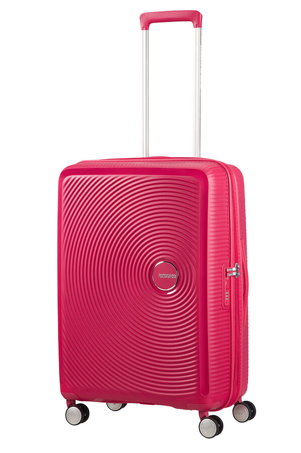 SoundBox Bagage moyen s&eacute;jour | American Tourister Soundbox Spinner extensible 67cm Lightning Pink