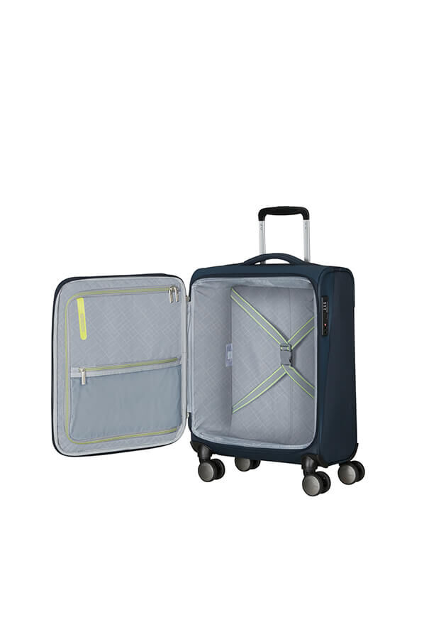 American Tourister Wanderlite Spinner TSA S  Bleu marine fonc&eacute;