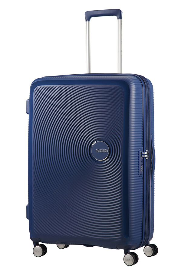 American Tourister Soundbox Spinner extensible 77cm Bleu marine fonc&eacute;