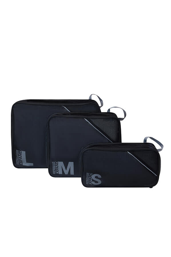 Packing Cubes Set de 3 organisateurs de bagages | American Tourister American Tourist. Ta Packing Cubes S/M/L  Noir/Gris