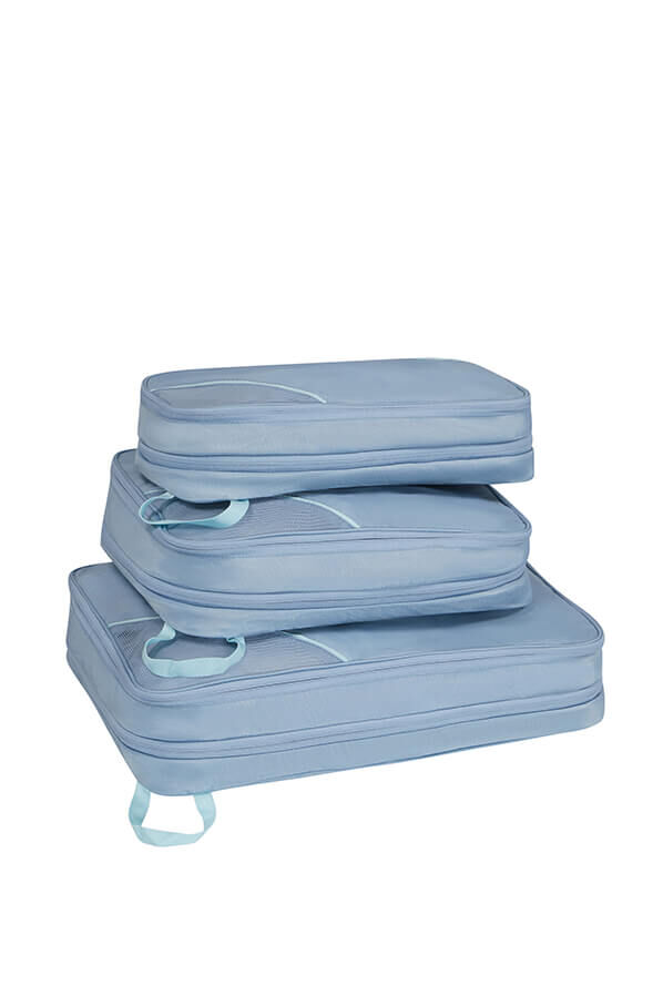 Packing Cubes Set de 3 organisateurs de bagages | American Tourister American Tourist. Ta Packing Cubes S/M/L  Stone Blue/Blue