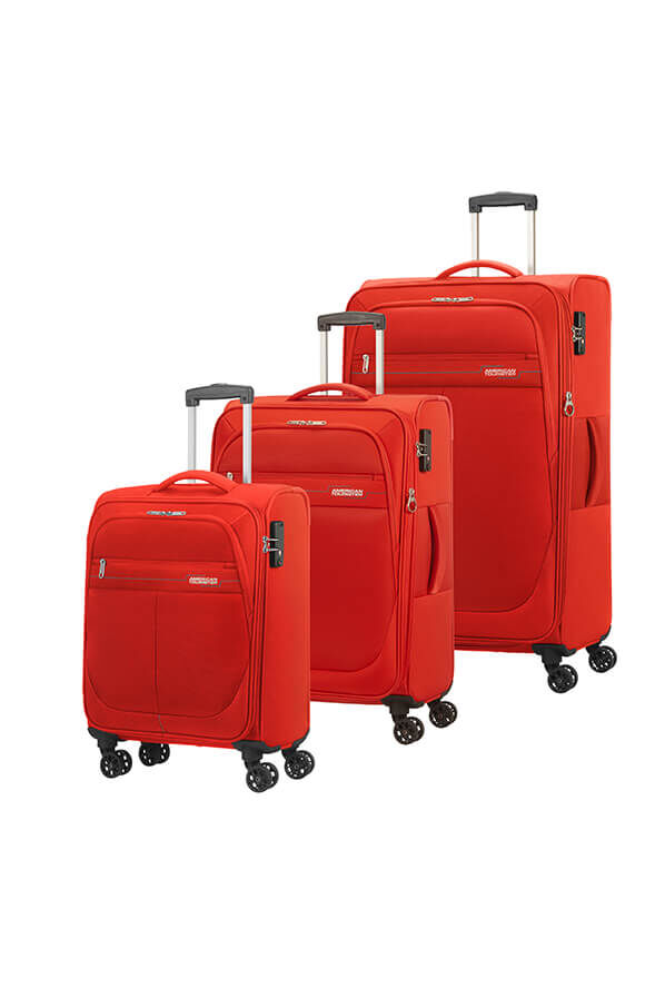 American Tourister Deep Dive 3 PC Set A  Red/Grey