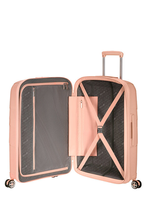 American Tourister StarVibe Spinner Expandable TSA 67cm  Metallic Peach