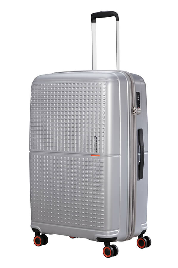American Tourister Geopop Spinner 77/28 Tsa. 77cm  Argent m&eacute;tal