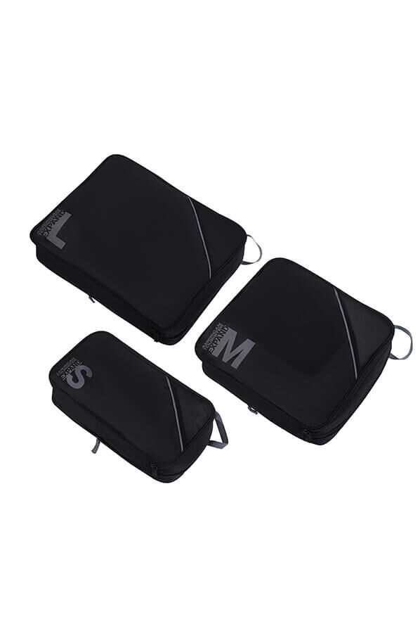 Packing Cubes Set de 3 organisateurs de bagages | American Tourister American Tourist. Ta Packing Cubes S/M/L  Noir/Gris