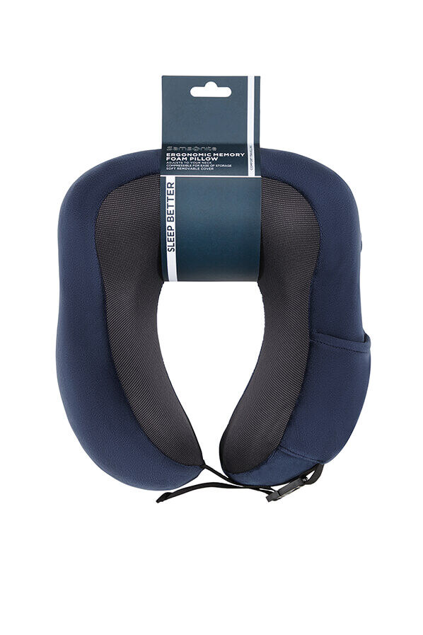 Samsonite Ta Revolution Ergonomic Memory Foam Pillow  Bleu nuit
