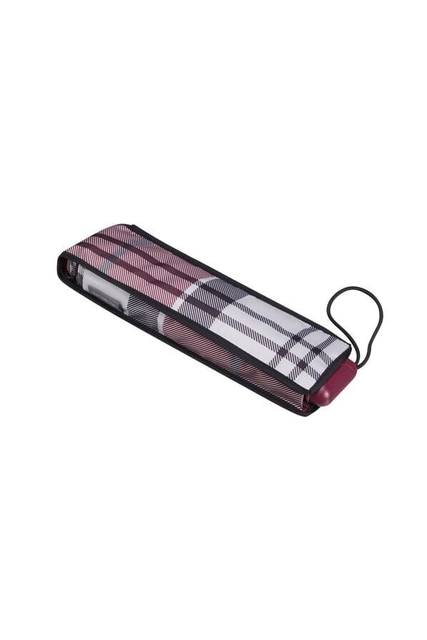 Samsonite Alu Drop S 3 Sect. Manual Flat  Garnet Red Check